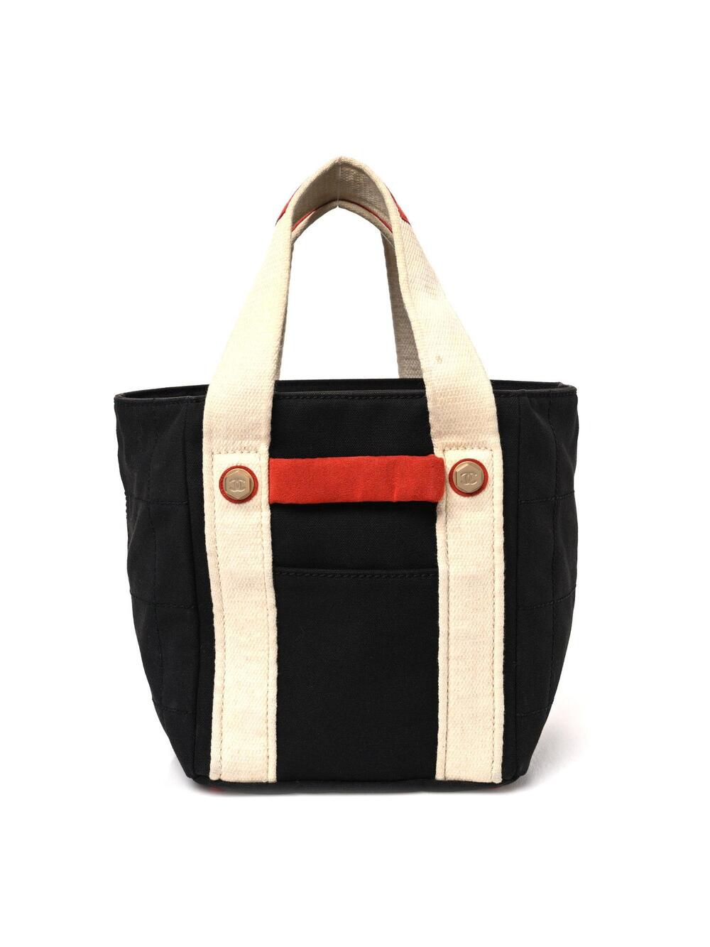 Chanel Canvas Bucket Bag White Black #319546C65B